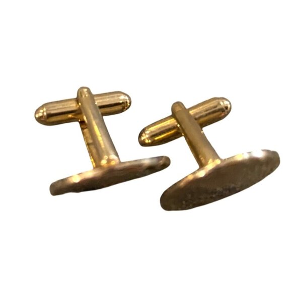 Vtg Goldtone Round Cufflinks Embossed With “Trappist Abbey of Gethsemane, KY” - Picture 3 of 3